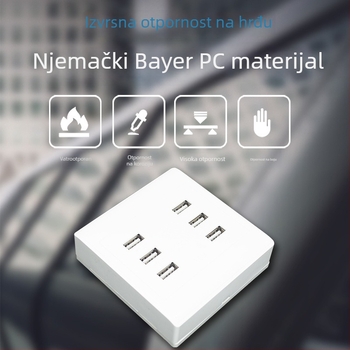 USB utičnica za napajanje na ploči tipa 86, 2/4-pinova, 100-250V, 1.5A, USB izlaz 5V, CCC certificirano, kućište od PC-a