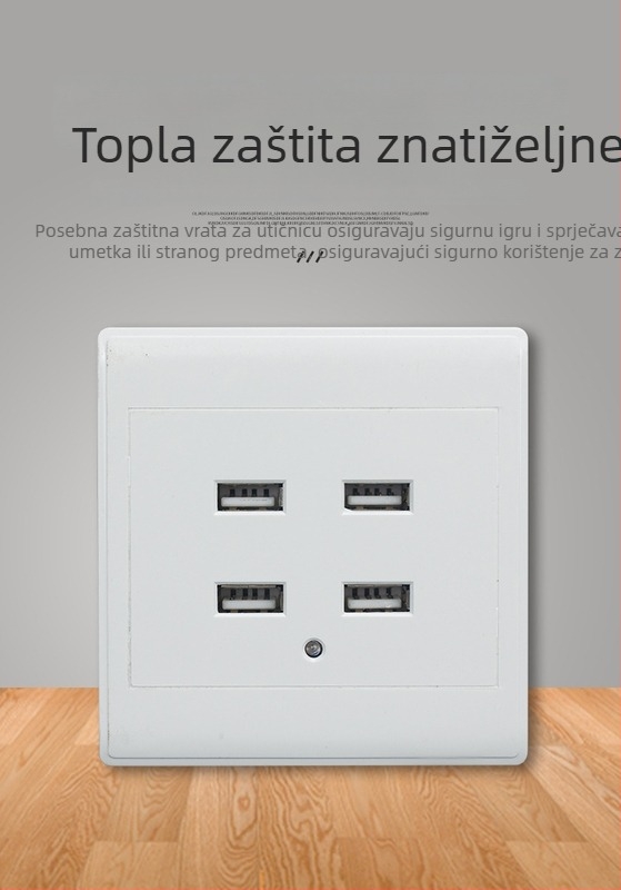 USB utičnica za napajanje na ploči tipa 86, 2/4-pinova, 100-250V, 1.5A, USB izlaz 5V, CCC certificirano, kućište od PC-a