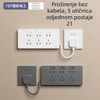 86-tip produžni priključak sa napajanjem kabelom, zidna montaža, 10A, 250V, kontakti od Tin Phosphor Bronze