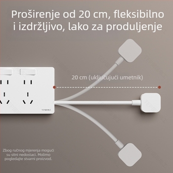 86-tip produžni priključak sa napajanjem kabelom, zidna montaža, 10A, 250V, kontakti od Tin Phosphor Bronze