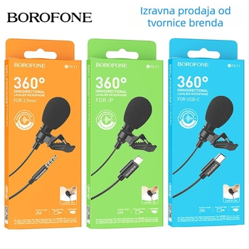 BOROFONE BFK11 Lavalier digitalni mikrofon za pametne telefone, 100 Hz–20 kHz, SNR ≥75 dB, Ugrađena baterija, Model BFK11