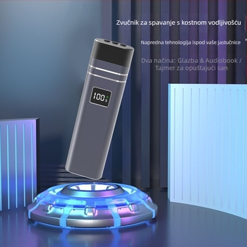 Jastuk za san s koštanom provodljivošću i Bluetooth zvučnikom, Bluetooth 5.2, raspon frekvencija 100Hz-20kHz, SNR ≥85dB, 2 zvučnika, ugrađena baterija