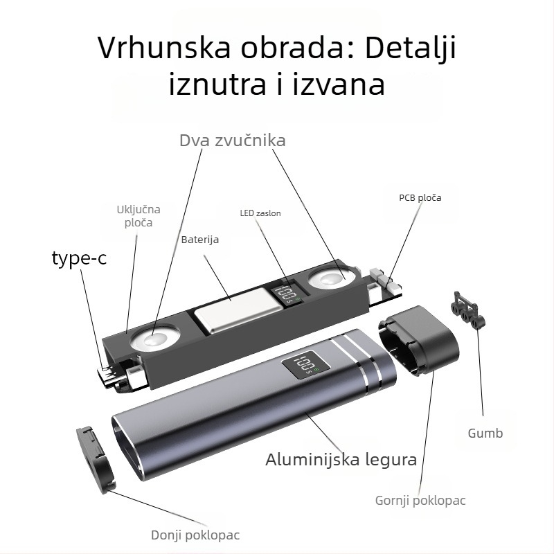 Jastuk za san s koštanom provodljivošću i Bluetooth zvučnikom, Bluetooth 5.2, raspon frekvencija 100Hz-20kHz, SNR ≥85dB, 2 zvučnika, ugrađena baterija