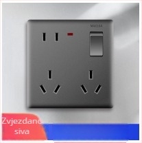 Panel za zidni prekidač i utičnicu, 1-gang s 8 rupa, tip 86, zidna montaža, Novi državni standard, 10A, AC250V