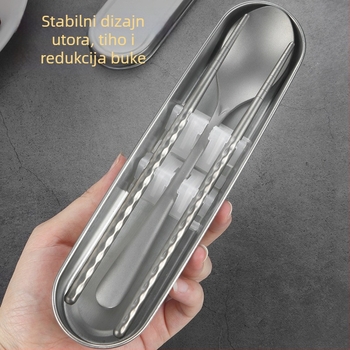 Set pribora od čistog titanija sa žlicom i štapićima — ultra lagan, poliranje Hemp Wheel, minimalistički stil