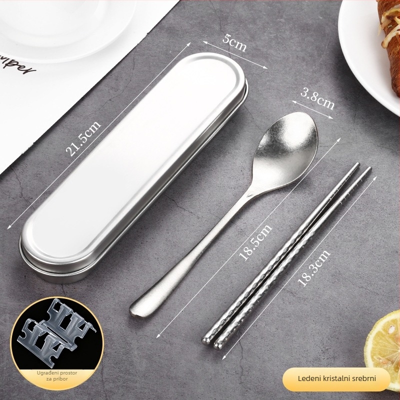 Set pribora od čistog titanija sa žlicom i štapićima — ultra lagan, poliranje Hemp Wheel, minimalistički stil