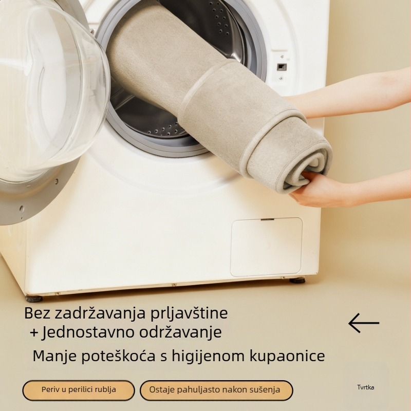 Kupaonska prostirka s podrškom za leđa od memorijske pjene, poliestersko vlakno, strojno pranje, brzo sušenje, strojno tkanje