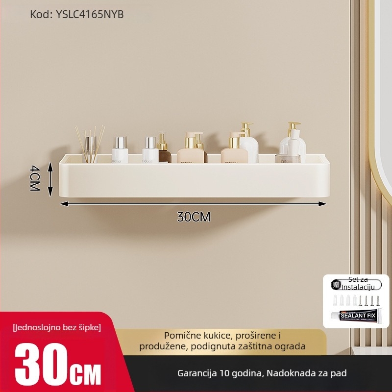 Polica za kupaonicu za skladištenje – aluminijska legura, premaz sprejem, kvadratnog oblika, nosivost 30 kg, jednolako ili dvostruko slojevita konstrukcija