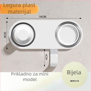 Zidni držač za sušilo za kosu Leifen Mini – bez bušenja, skriveni vijci, aluminij/plastika, za kupaonicu