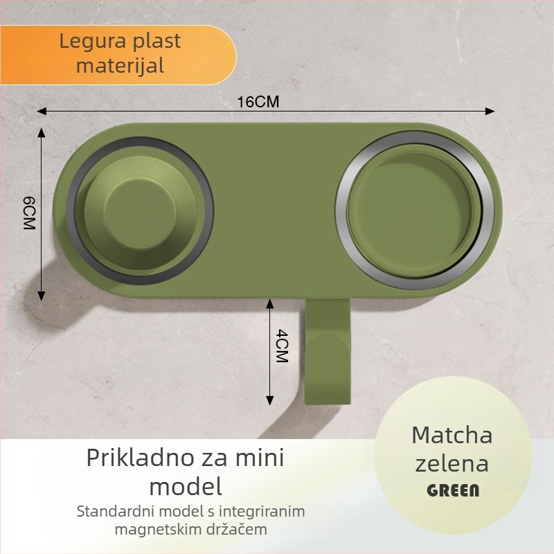 Zidni držač za sušilo za kosu Leifen Mini – bez bušenja, skriveni vijci, aluminij/plastika, za kupaonicu