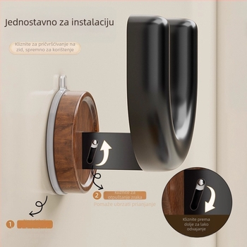 Drveni zidni stalak za cipele sa vakuumskim pričvršćivanjem, bez bušenja, 1 etaža