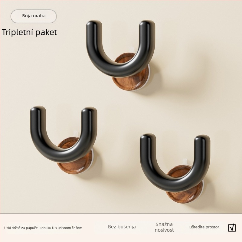 Drveni zidni stalak za cipele sa vakuumskim pričvršćivanjem, bez bušenja, 1 etaža