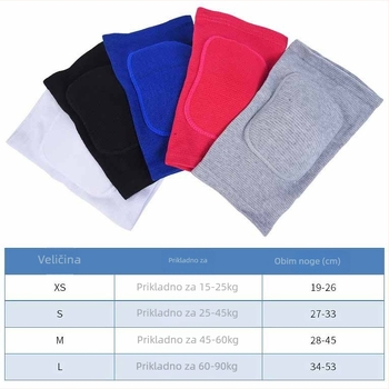 Kolenjski štitnici za ples i jogu s debelim spužvastim jastučićem, anti‑kolizijska zaštita za razne sportove (materijali: poliester, guma, elastinska vlakna)