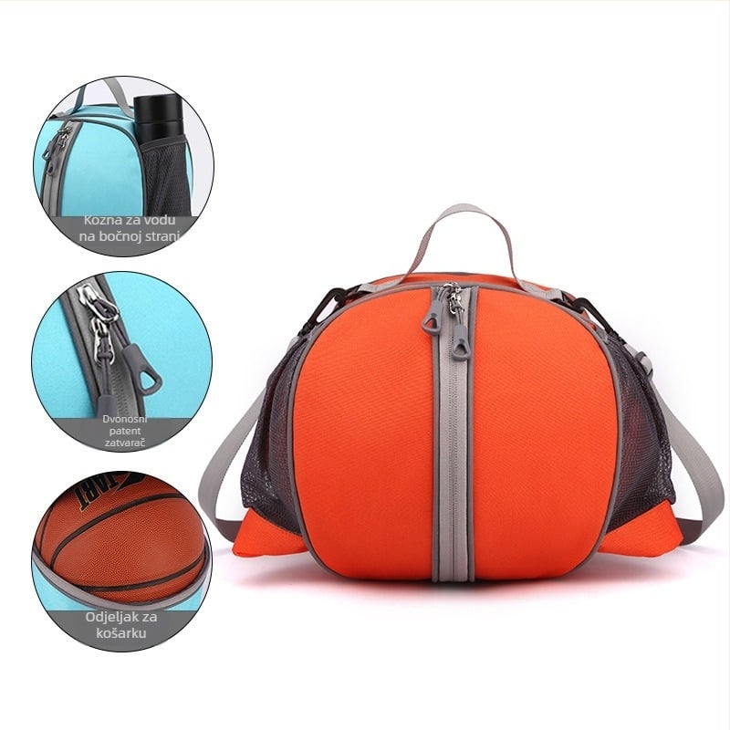 Košarkaška torba s jednim/dva remena preko ramena, trenirajuća sportska torba, Oxford platno, ispis logotipa, Weika, pogodna za košarku, nogomet i odbojku