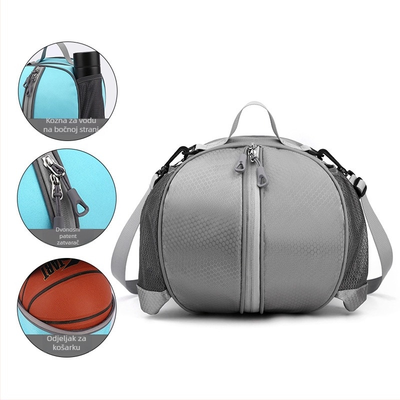 Košarkaška torba s jednim/dva remena preko ramena, trenirajuća sportska torba, Oxford platno, ispis logotipa, Weika, pogodna za košarku, nogomet i odbojku