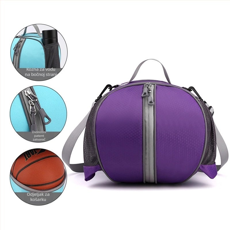 Košarkaška torba s jednim/dva remena preko ramena, trenirajuća sportska torba, Oxford platno, ispis logotipa, Weika, pogodna za košarku, nogomet i odbojku