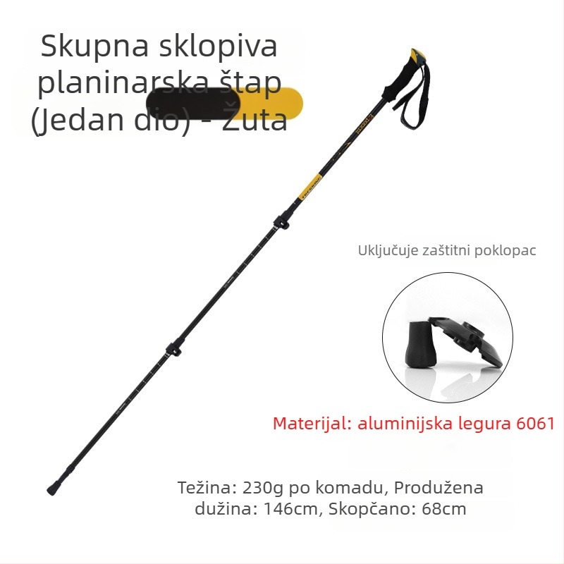 Planinski štap Hike Mount 8009 – ultra lagani aluminijski zlitina, vanjski zaključavajući mehanizam, težina 270 g