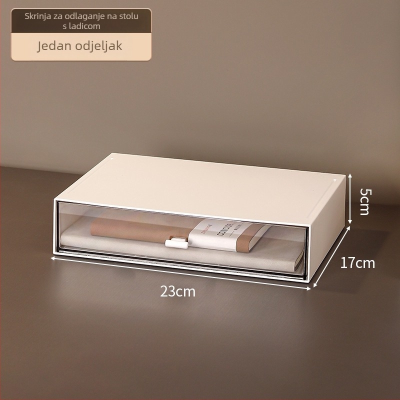 Stolna kutija za pohranu, model SND-8025, PS plast, otporna na prašinu, kapacitet 1 L