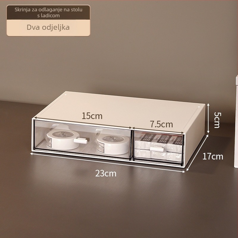 Stolna kutija za pohranu, model SND-8025, PS plast, otporna na prašinu, kapacitet 1 L