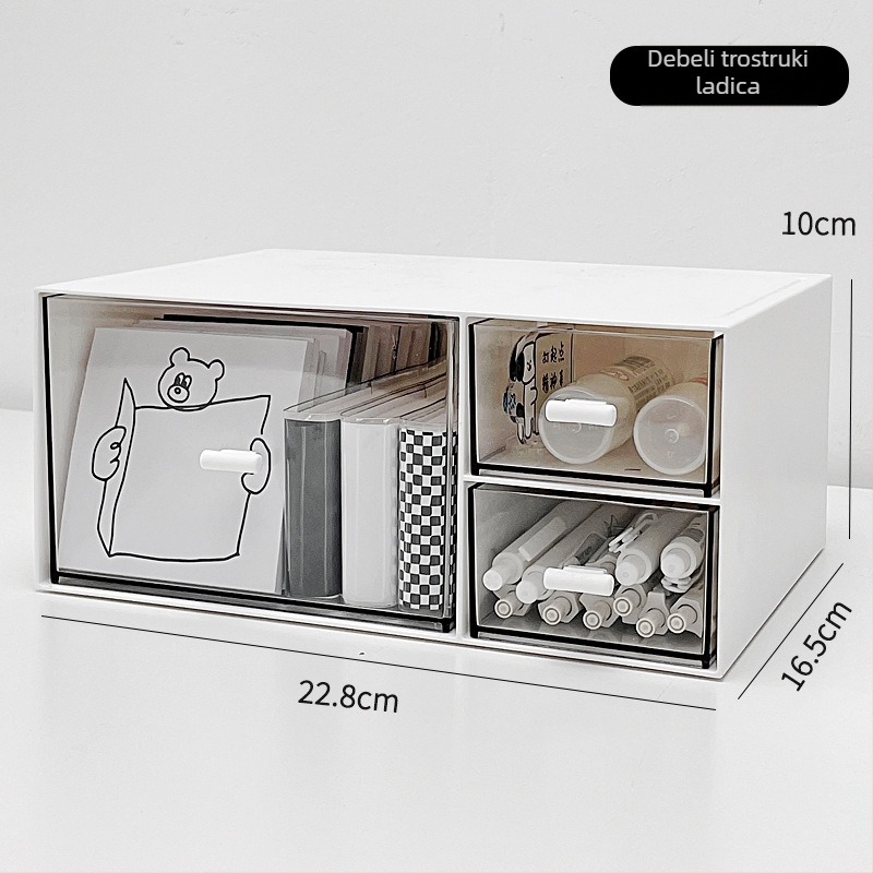 Stolna kutija za pohranu, model SND-8025, PS plast, otporna na prašinu, kapacitet 1 L