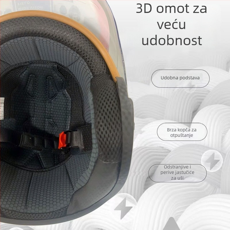 LOVIS/LOVSI ABS 3C certificirana 3/4 kaciga za motor, cjelogodišnja unisex kaciga za odrasle, sigurna vožnja