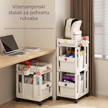 Prenosna kolica za pohranu s 3 sloja i ladicama, na kotačima, za dom i ured