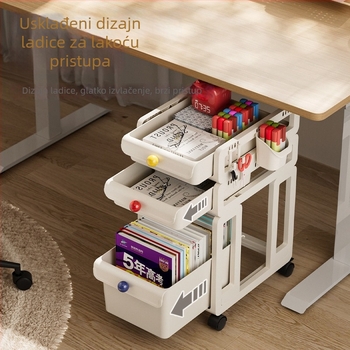Prenosna kolica za pohranu s 3 sloja i ladicama, na kotačima, za dom i ured