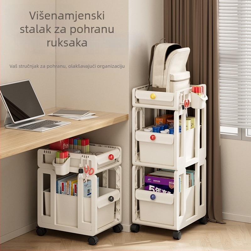Prenosna kolica za pohranu s 3 sloja i ladicama, na kotačima, za dom i ured