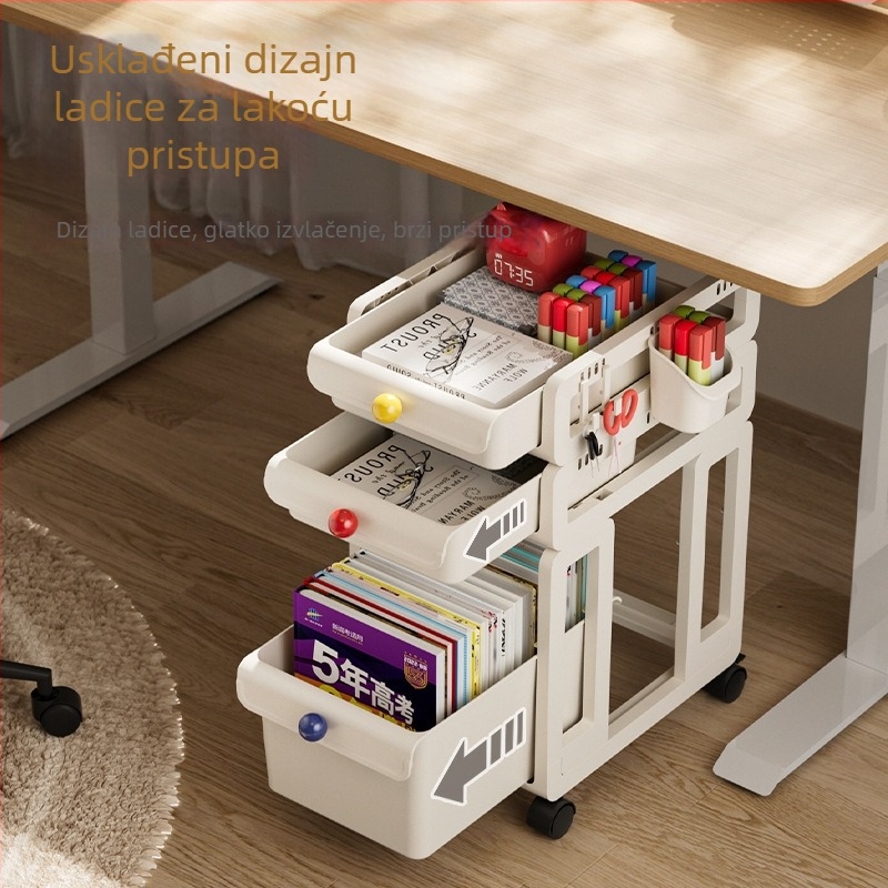 Prenosna kolica za pohranu s 3 sloja i ladicama, na kotačima, za dom i ured
