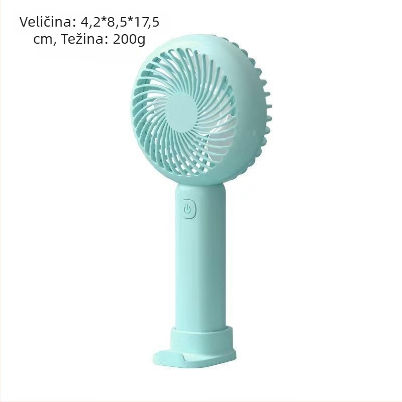 USB ručni mini ventilator F1mini — tih, 3 brzine, četkasti motor, izmjenjiva baterija 1000–1200 mAh