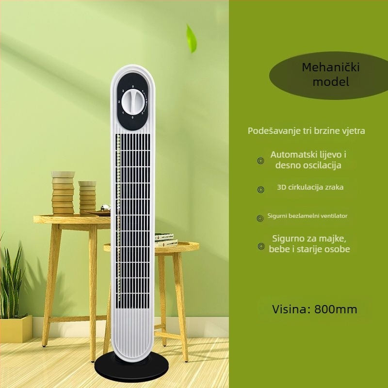 Xianke ventilator bez lopatica tornji s daljinskim upravljačem, prirodni vjetar, 3 brzine, 45W, 220V 50Hz