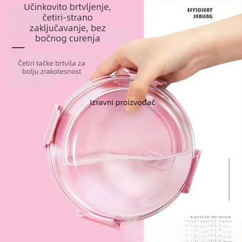 Okrugla staklena kutija za ručak s poklopcem – mikrovalna sigurnost, staklo borosilikatno, kapacitet 301–500 ml / 501–800 ml / 800–1000 ml