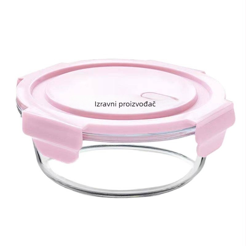 Okrugla staklena kutija za ručak s poklopcem – mikrovalna sigurnost, staklo borosilikatno, kapacitet 301–500 ml / 501–800 ml / 800–1000 ml