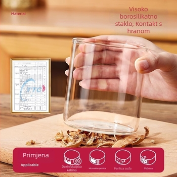 Cilindrična staklena kutija za pohranu juhe od borosilikatnog stakla visokog kvaliteta, s tiskanim logom i mogućnošću prilagodbe