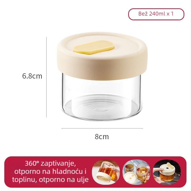 Cilindrična staklena kutija za pohranu juhe od borosilikatnog stakla visokog kvaliteta, s tiskanim logom i mogućnošću prilagodbe