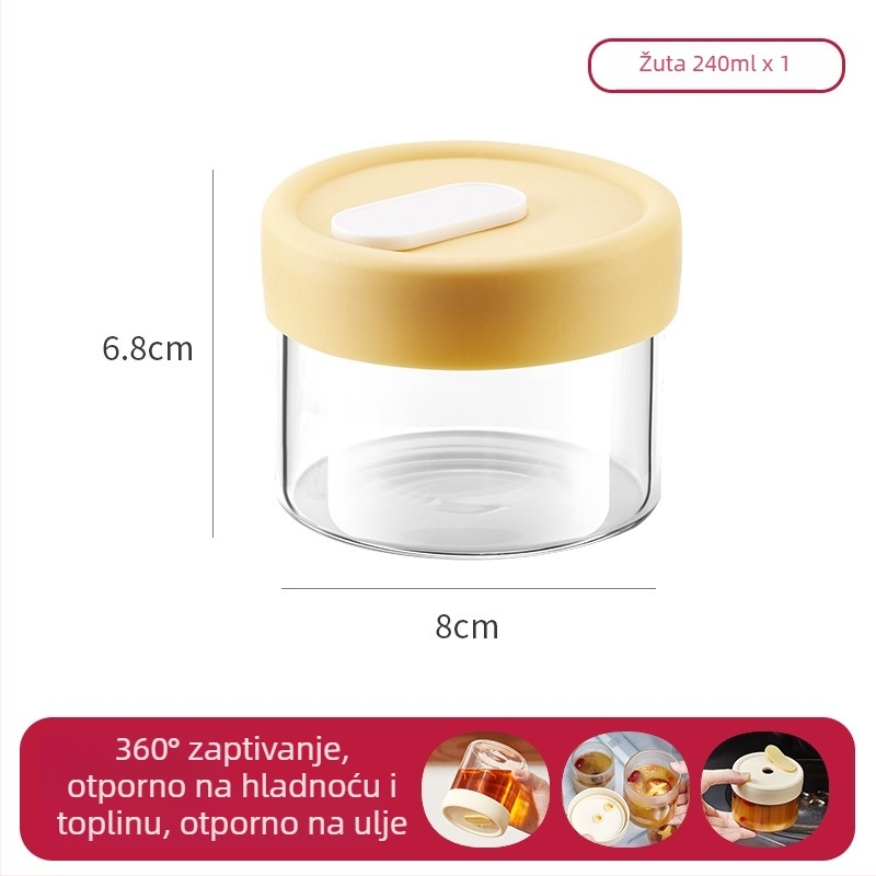 Cilindrična staklena kutija za pohranu juhe od borosilikatnog stakla visokog kvaliteta, s tiskanim logom i mogućnošću prilagodbe