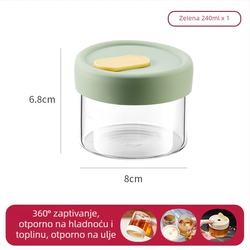 Cilindrična staklena kutija za pohranu juhe od borosilikatnog stakla visokog kvaliteta, s tiskanim logom i mogućnošću prilagodbe