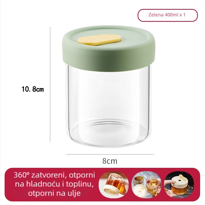 Cilindrična staklena kutija za pohranu juhe od borosilikatnog stakla visokog kvaliteta, s tiskanim logom i mogućnošću prilagodbe