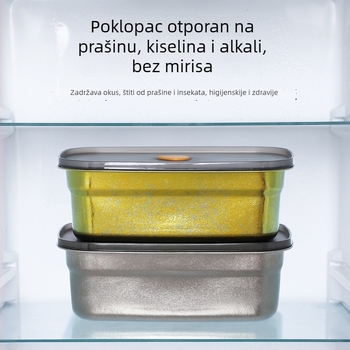 Kutija za obrok od čistog titanija, zapečaćena i vodonepropusna s poklopcem, pravokutnog oblika, pogodna za kućnu i vanjsku upotrebu, zamrziva