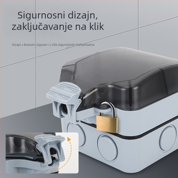 Vanjska IP66 vodootporna utičnica za zidnu montažu, industrijskog dizajna, jednopolna, europski, njemački standard