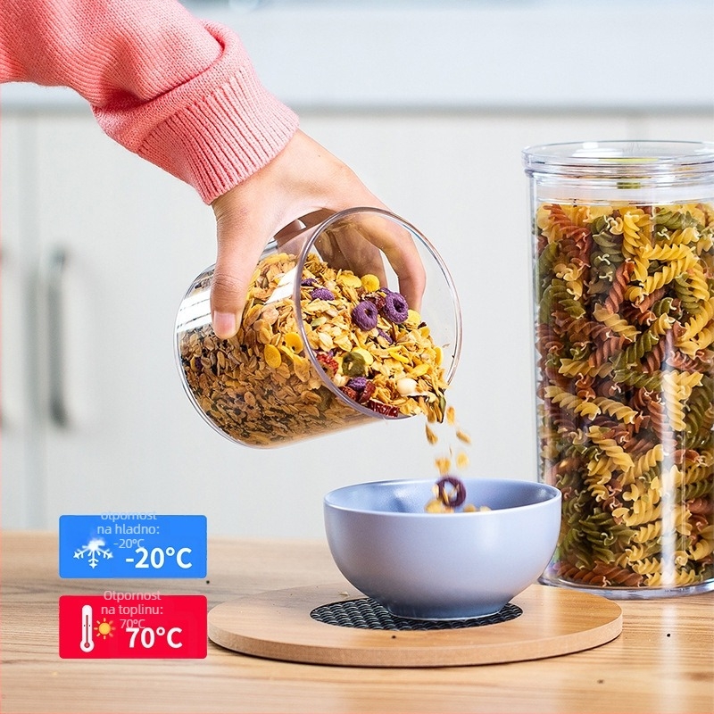 Kuhinjsku kutiju za skladištenje u frižideru – plastična, s čvrstim brtvom, za suho voće, povrće i žitarice