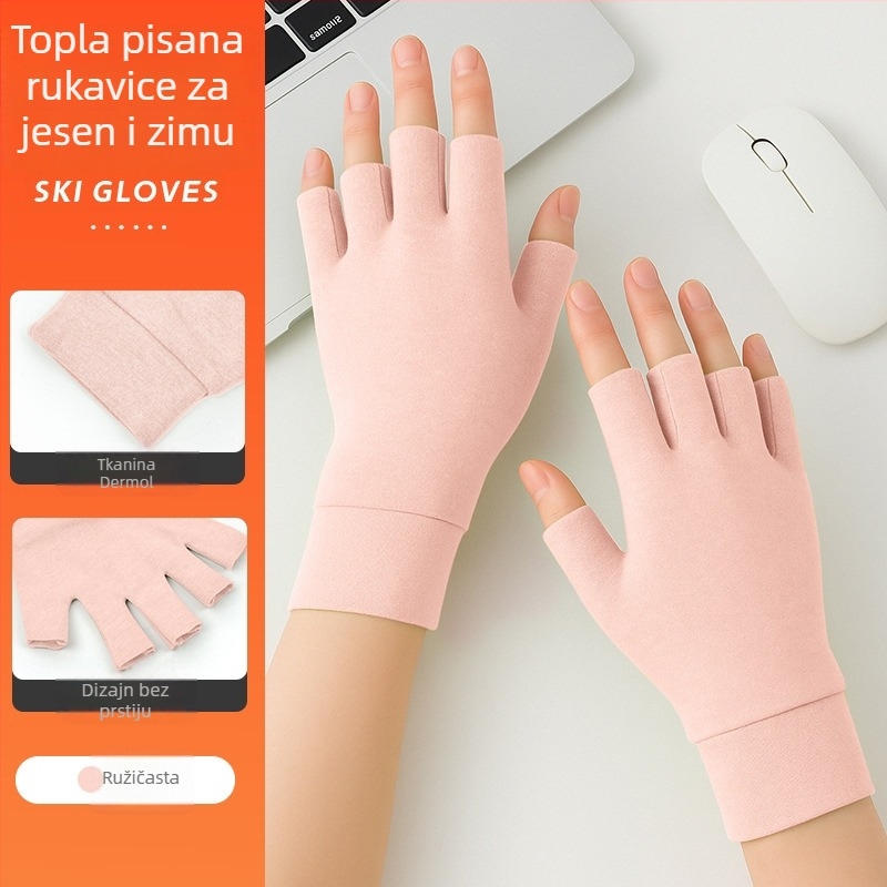 Flis rukavice za biciklizam, kratki prsti, srednja debljina, unisex, za sport i vožnju biciklom