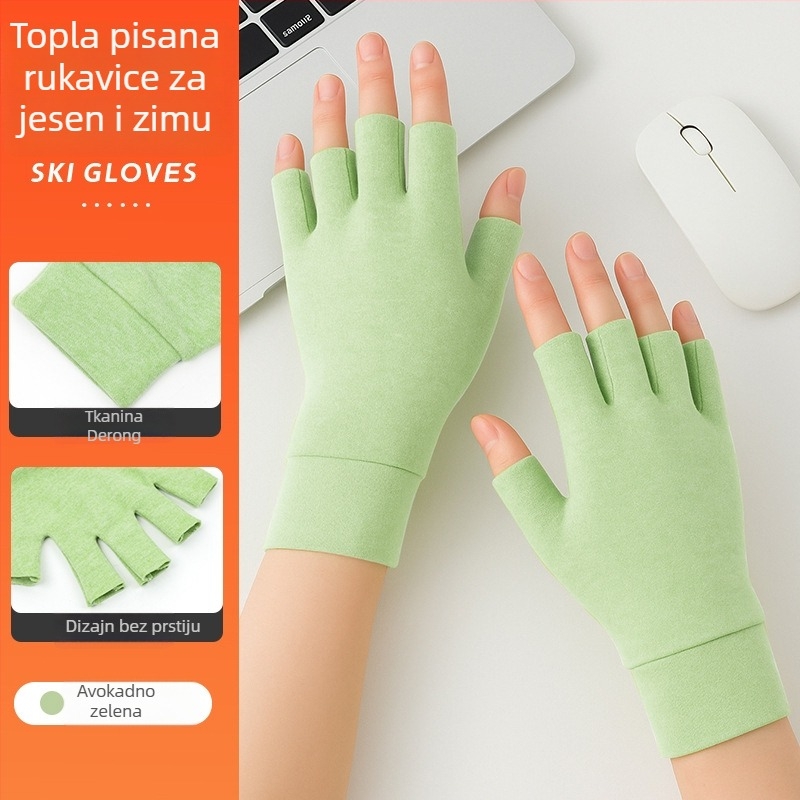 Flis rukavice za biciklizam, kratki prsti, srednja debljina, unisex, za sport i vožnju biciklom