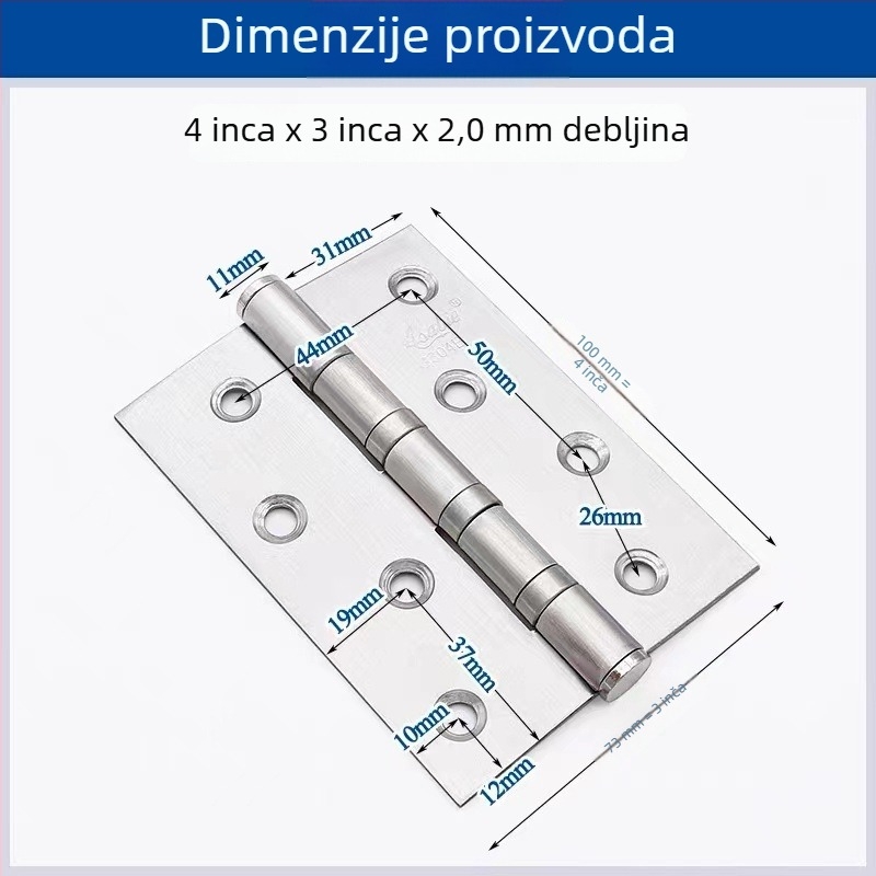 Asabi panta od nehrđajućeg čelika s ležajem, plosni tip, brušeni završetak, moderan minimalistički stil