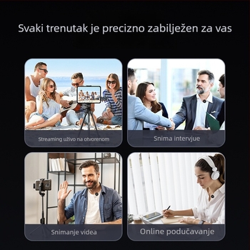 Q9 bežični lavalier mikrofon za livestream i snimanje videa na mobitelu — Bluetooth 5.3, 20Hz–20kHz, SNR ≥60dB, trajanje baterije 6–8h