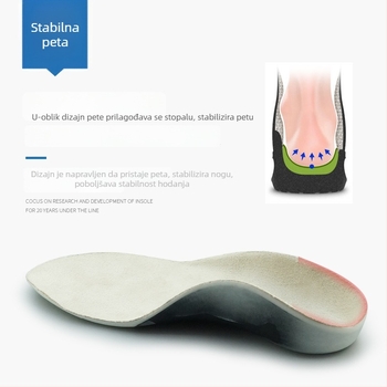 Dječji ortopedski ulošak za cipele s PU nubukom i podrškom luka, upija znoj i prozračan, cijeli ulošak, model XD-632