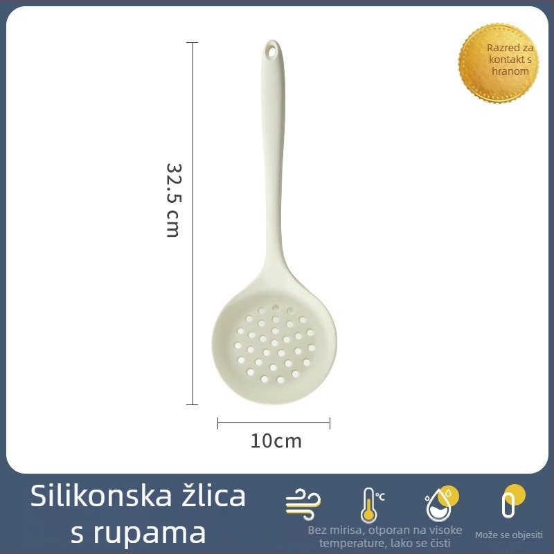 Set silikonskih spatula s drvenom drškom, otporan na visoke temperature, ne lijepi se