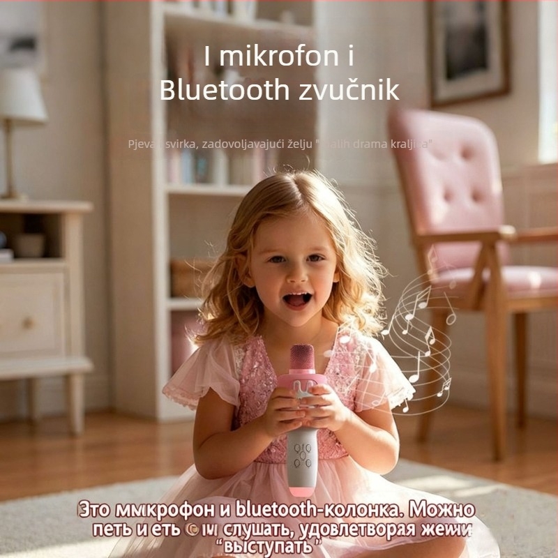 Karaoke mikrofon i zvučnik sve-u-jednom – Model K7, Bluetooth 5.3, ugrađena baterija, raspon frekvencija 20 Hz–20 kHz, SNR ≥75 dB