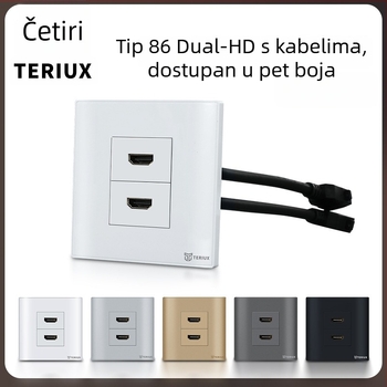 HDMI utičnica tipa 86 za ugradnju u zid, 4K HDMI, dvostruki port