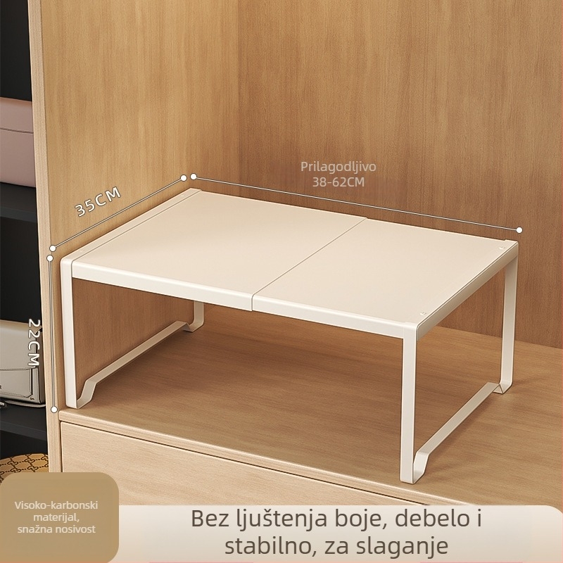 Ormar s podijeljenim policama za skladištenje, od karbonskog čelika, bez bušenja, moderni minimalistički stil, 1 sloj